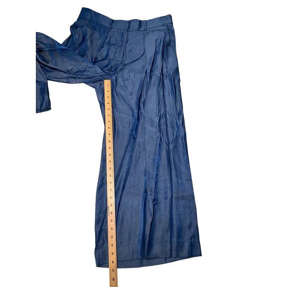 Carlisle Womens Cove Wide Leg Pants High Rise Pleated Front Blue Size 10 NWT - Picture 5 of 8